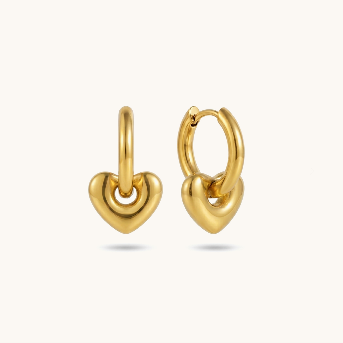 Puffy Love Earrings – 18K Gold Plated image 1