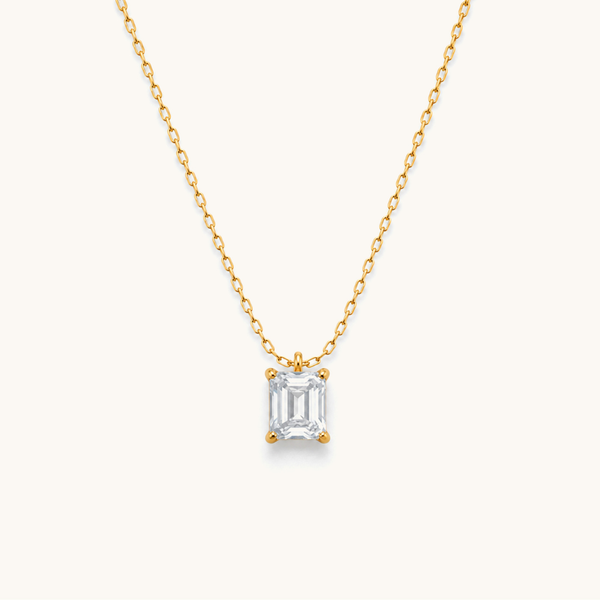 Radiant Solitaire Necklace - 18K Gold Plated