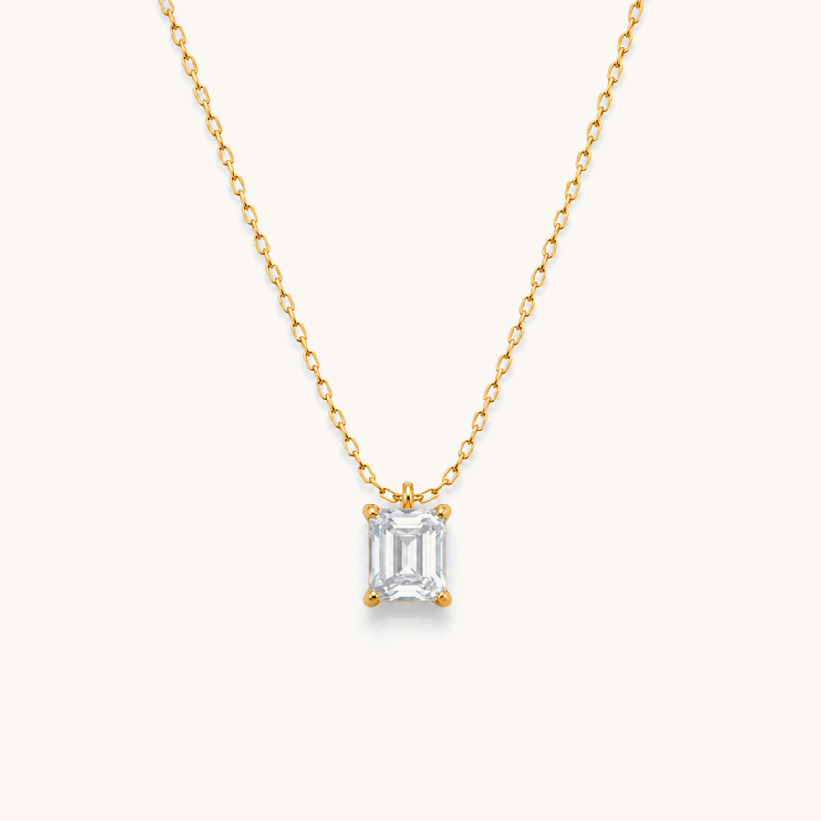 Radiant Solitaire Necklace - 18K Gold Plated image 1