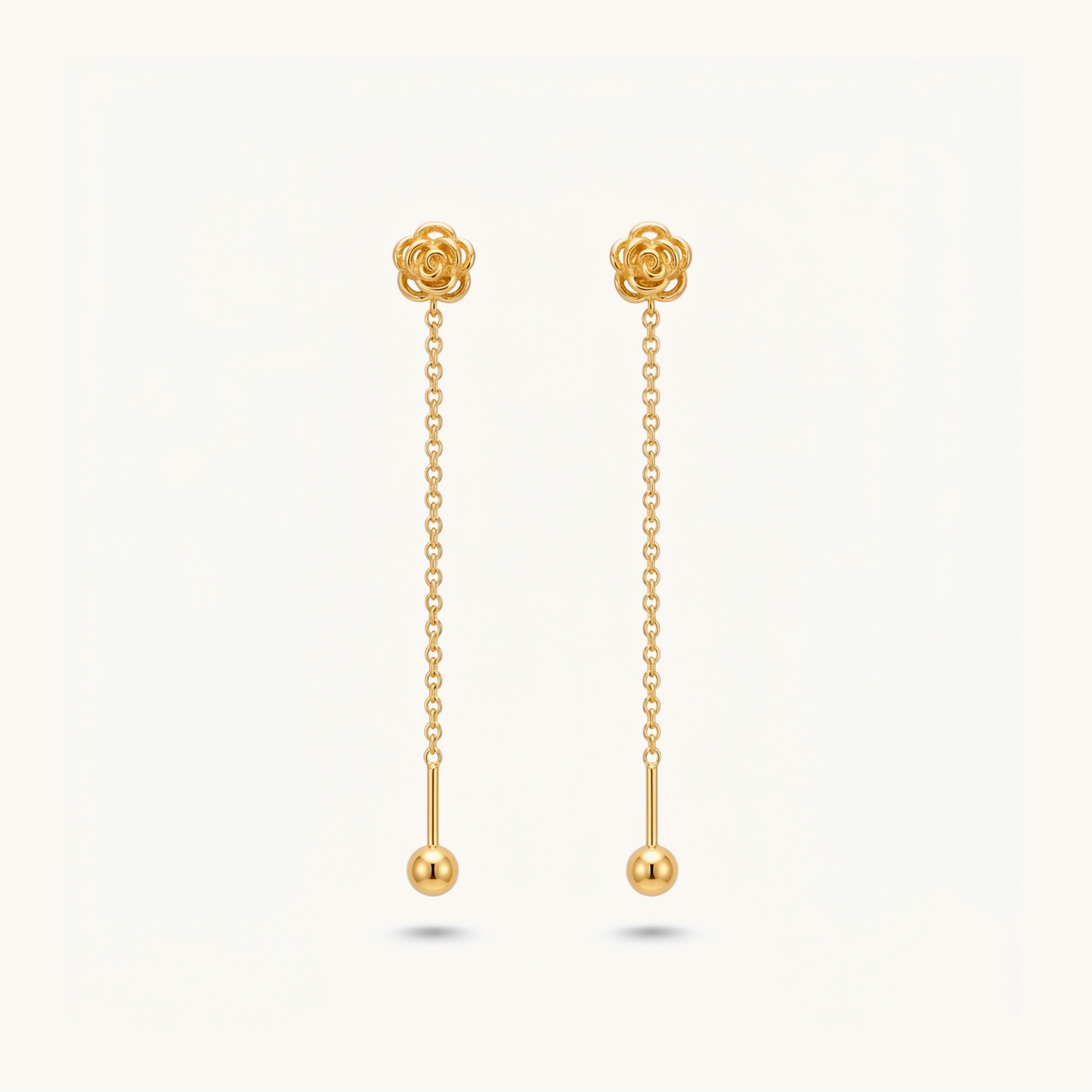 Rosefall threader earrings – 18K Gold Plated
