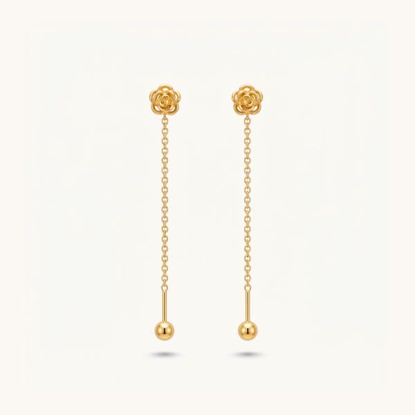 Rosefall threader earrings – 18K Gold Plated