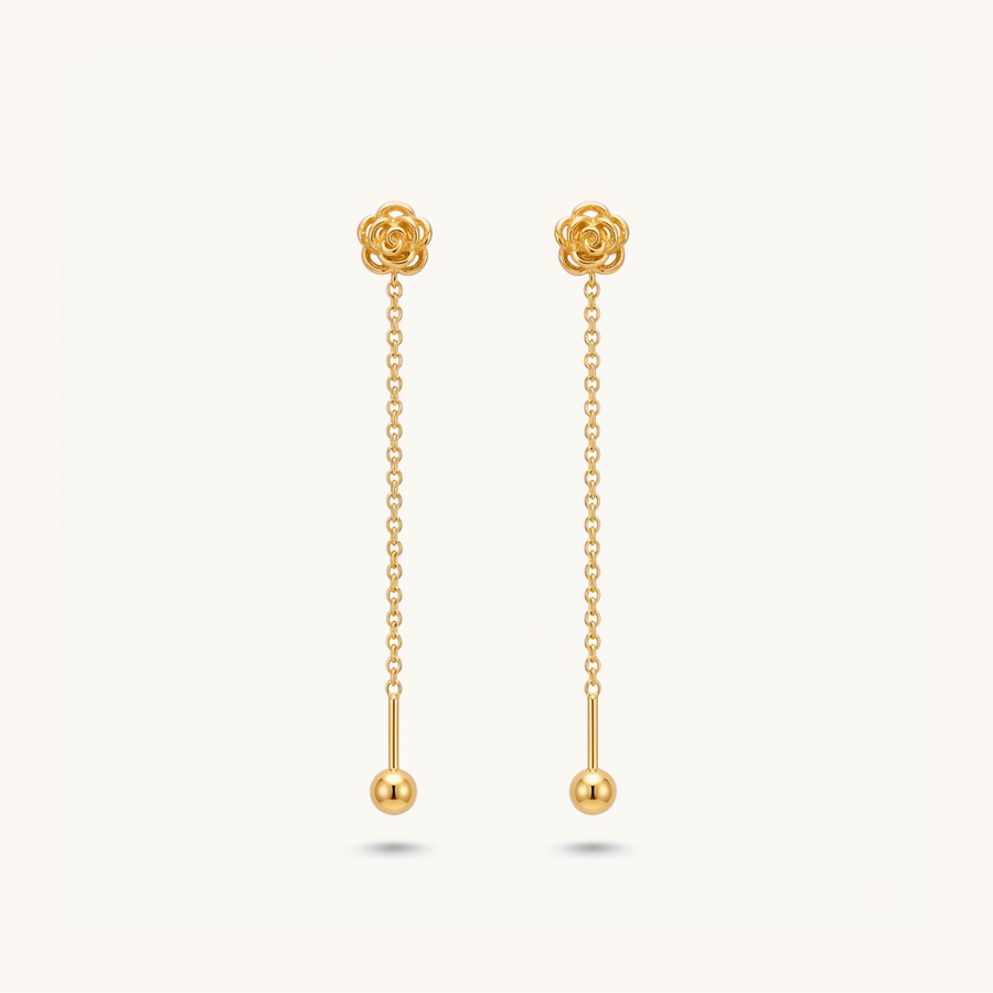 Rosefall threader earrings – 18K Gold Plated image 1