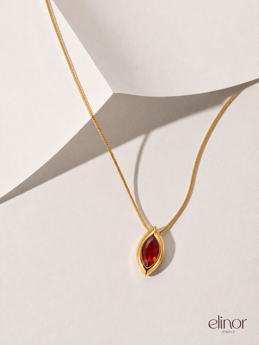 Ruby Gleam Necklace - 18K Gold Plated image 2