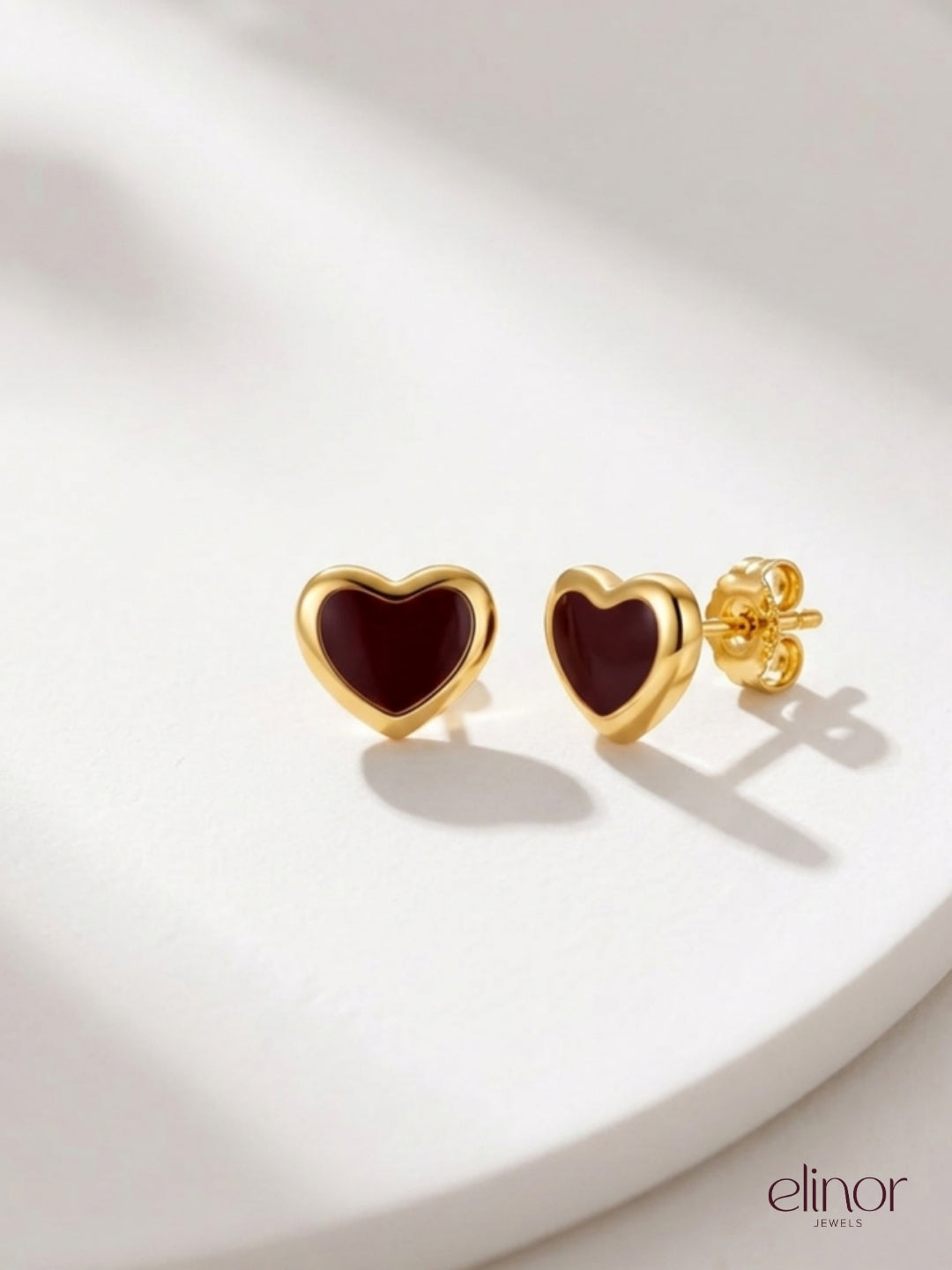 Ruby love studs - 18k Gold Plated