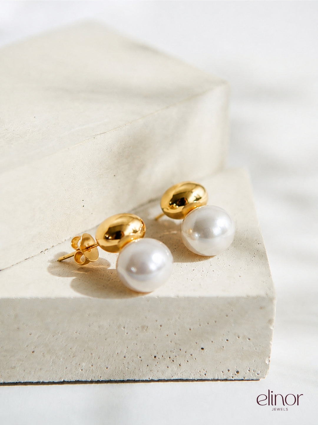 Seraphine Pearl Earrings – 18K Gold Plated image 2