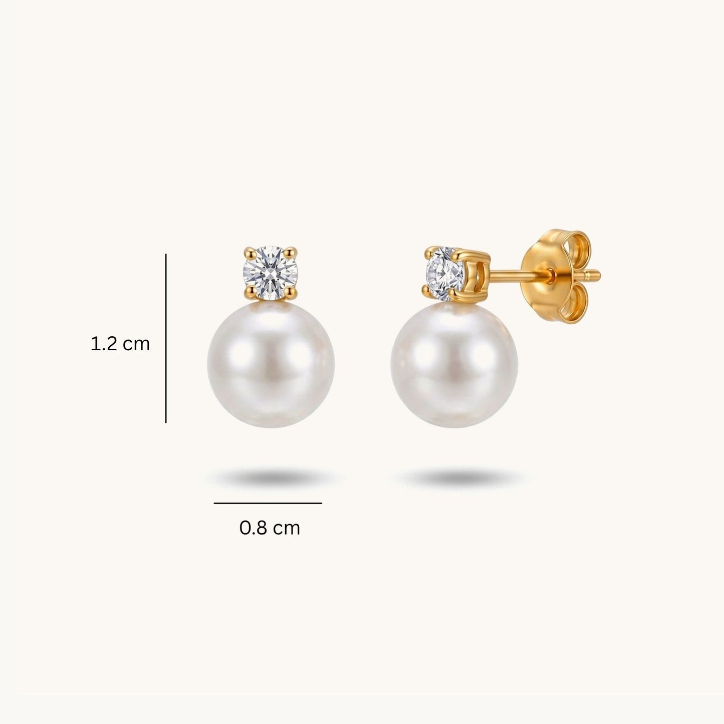 Soft pearl sutds - 18K Gold Plated