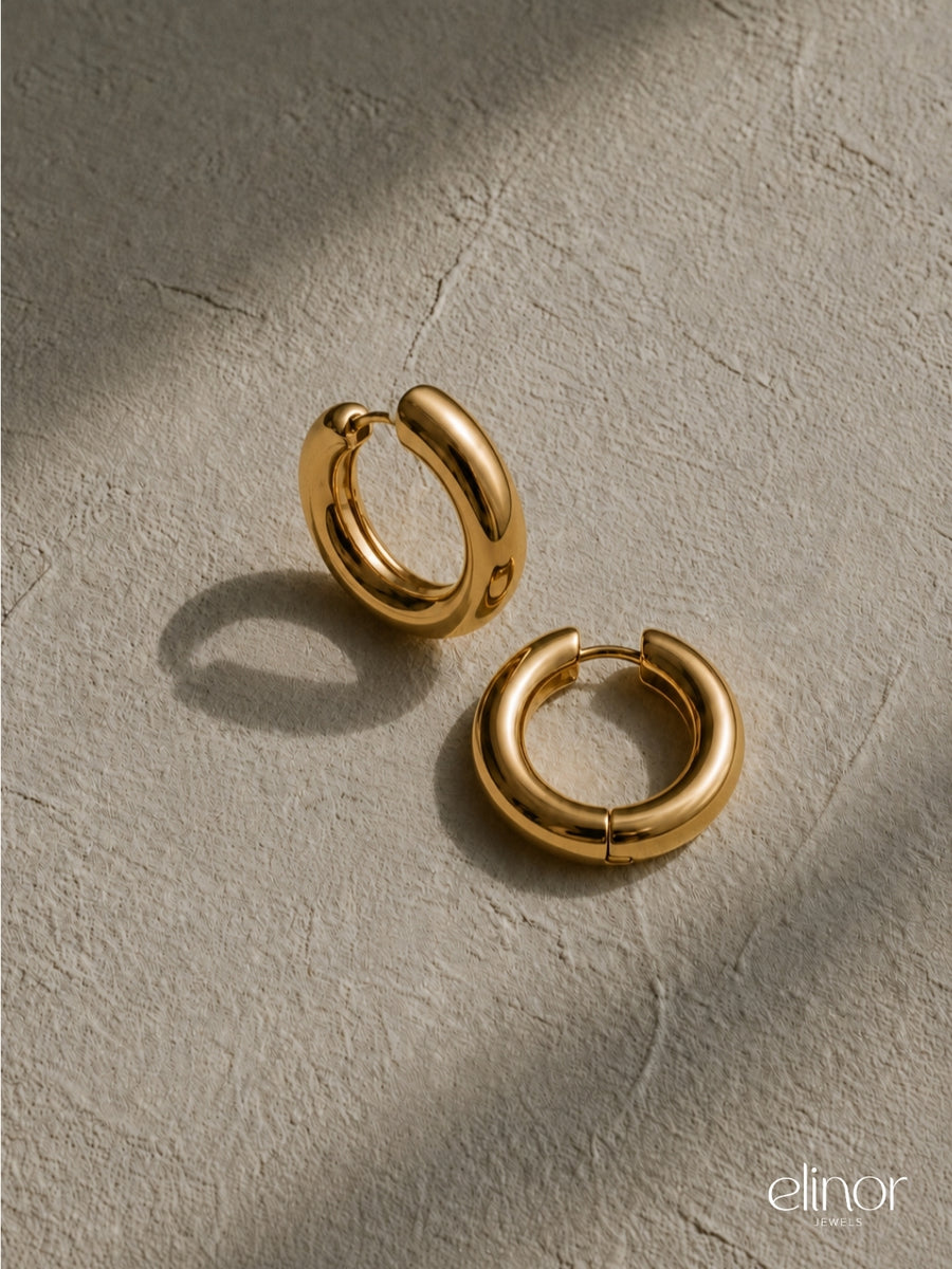 Solene Chunky Hoops – 18K Gold Plated image 2