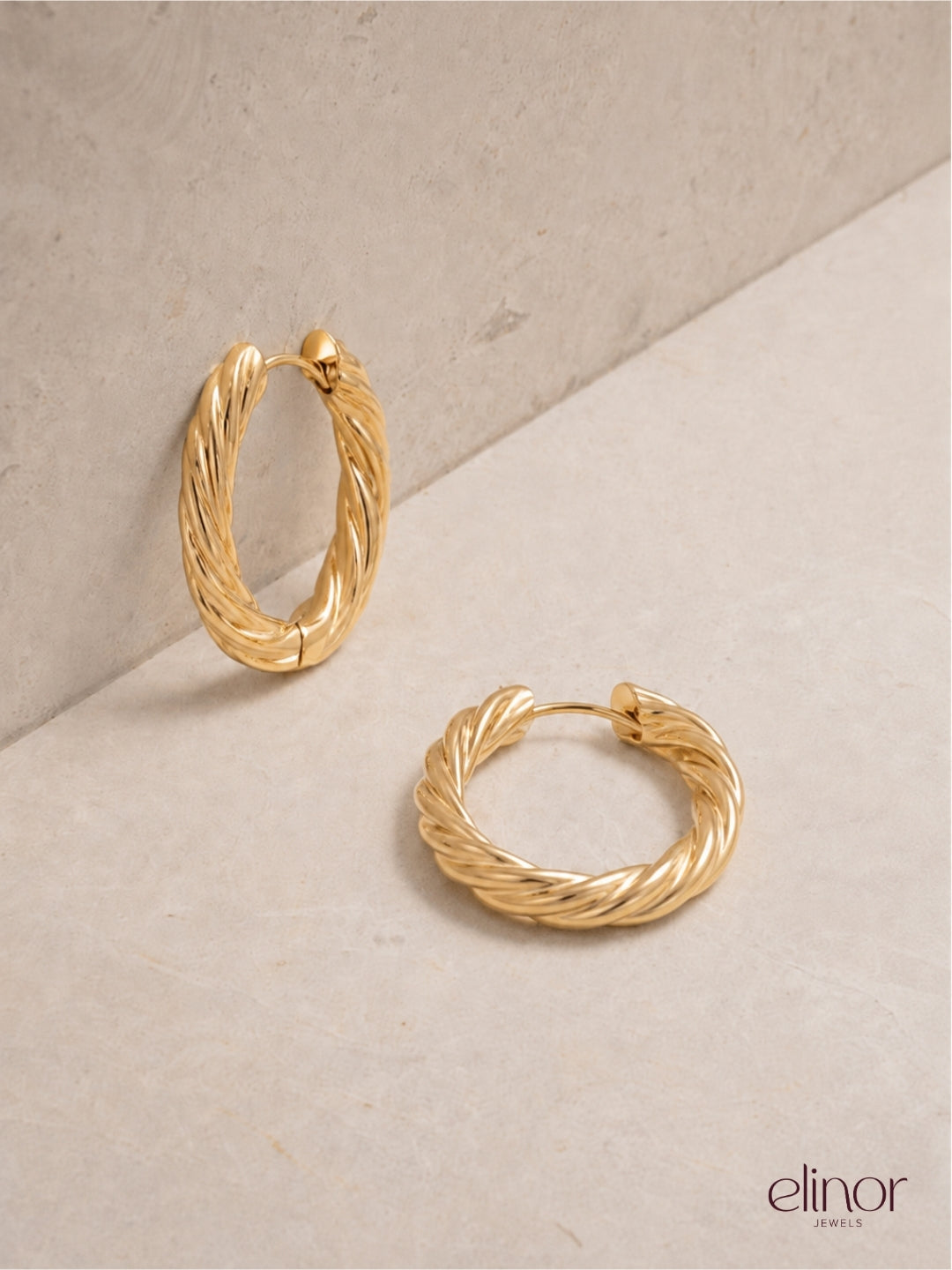 Twisted Mini Hoops – 18K Gold Plated