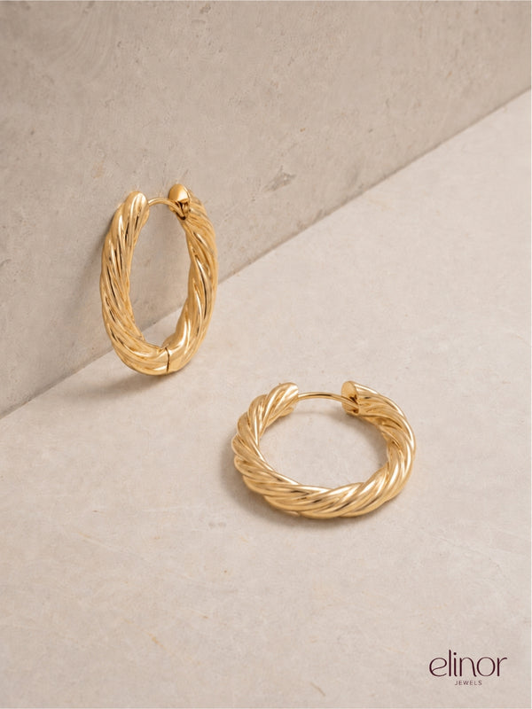 Twisted Mini Hoops – 18K Gold Plated