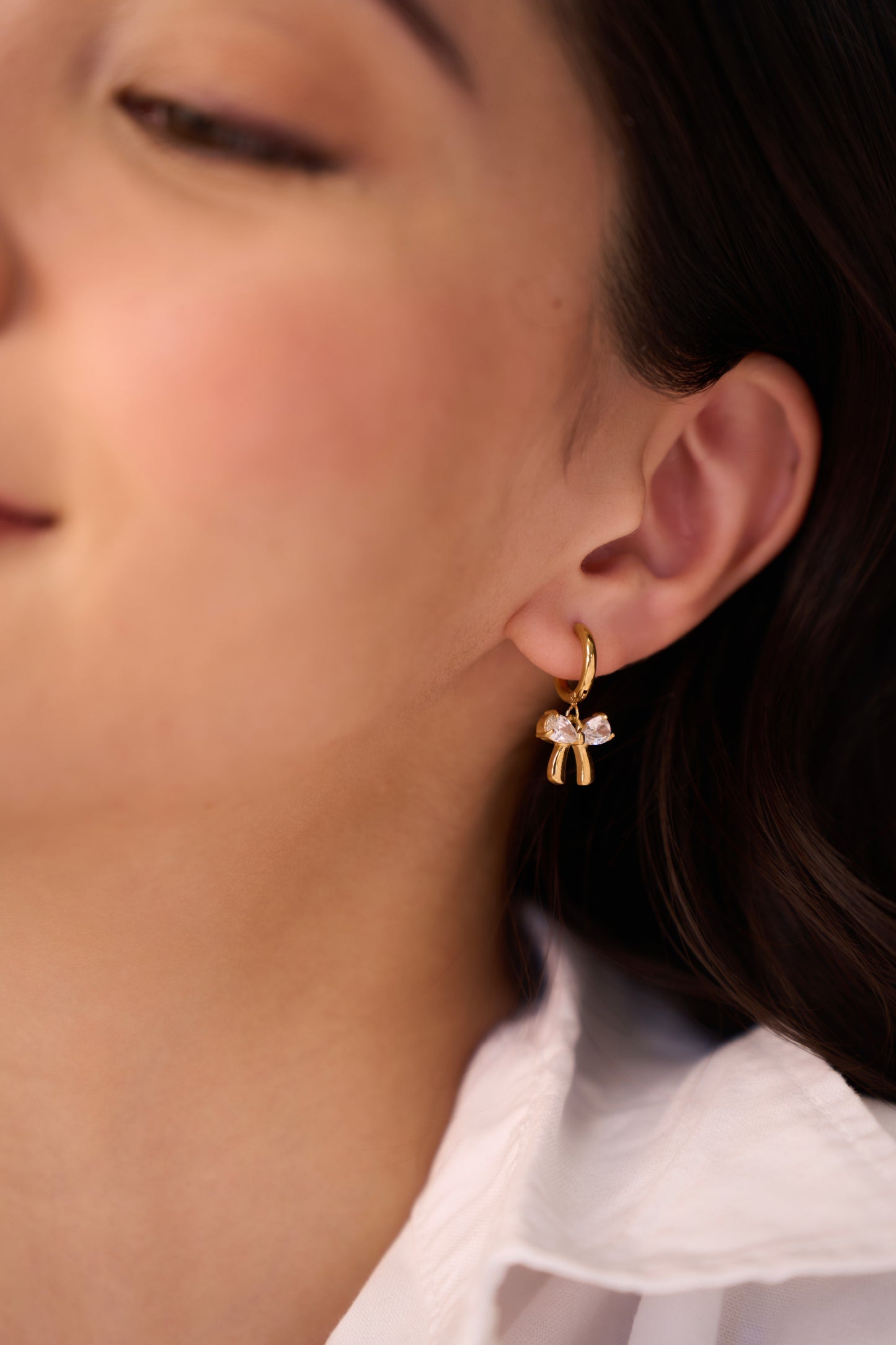 Bow Huggies  - 18K Gold Plated