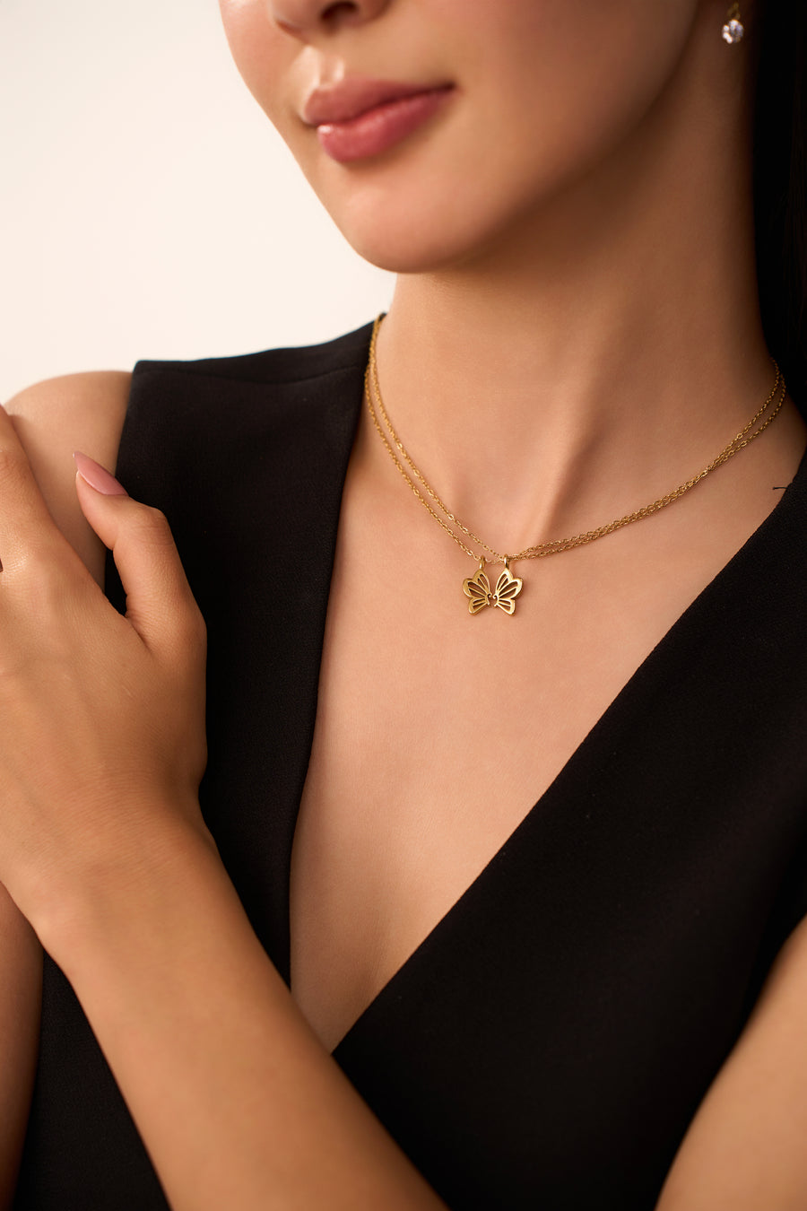 BFF Butterfly Necklace  - 18K Gold Plated image 5
