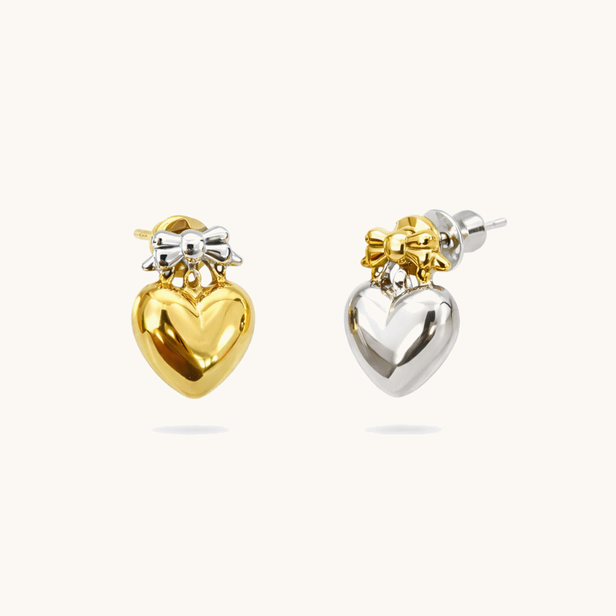 Aura Dual Tone Earrings - 18K Gold Plated image 1