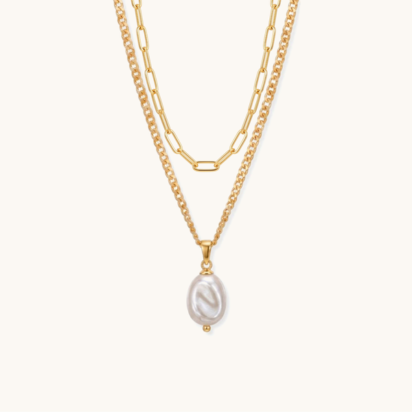 Baroque Layered Necklace - 18k Gold Plated