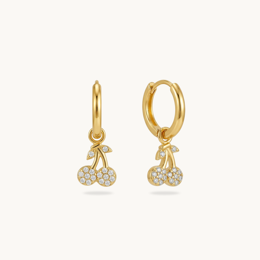 Cherry Huggies - 18K Gold Plated image 1
