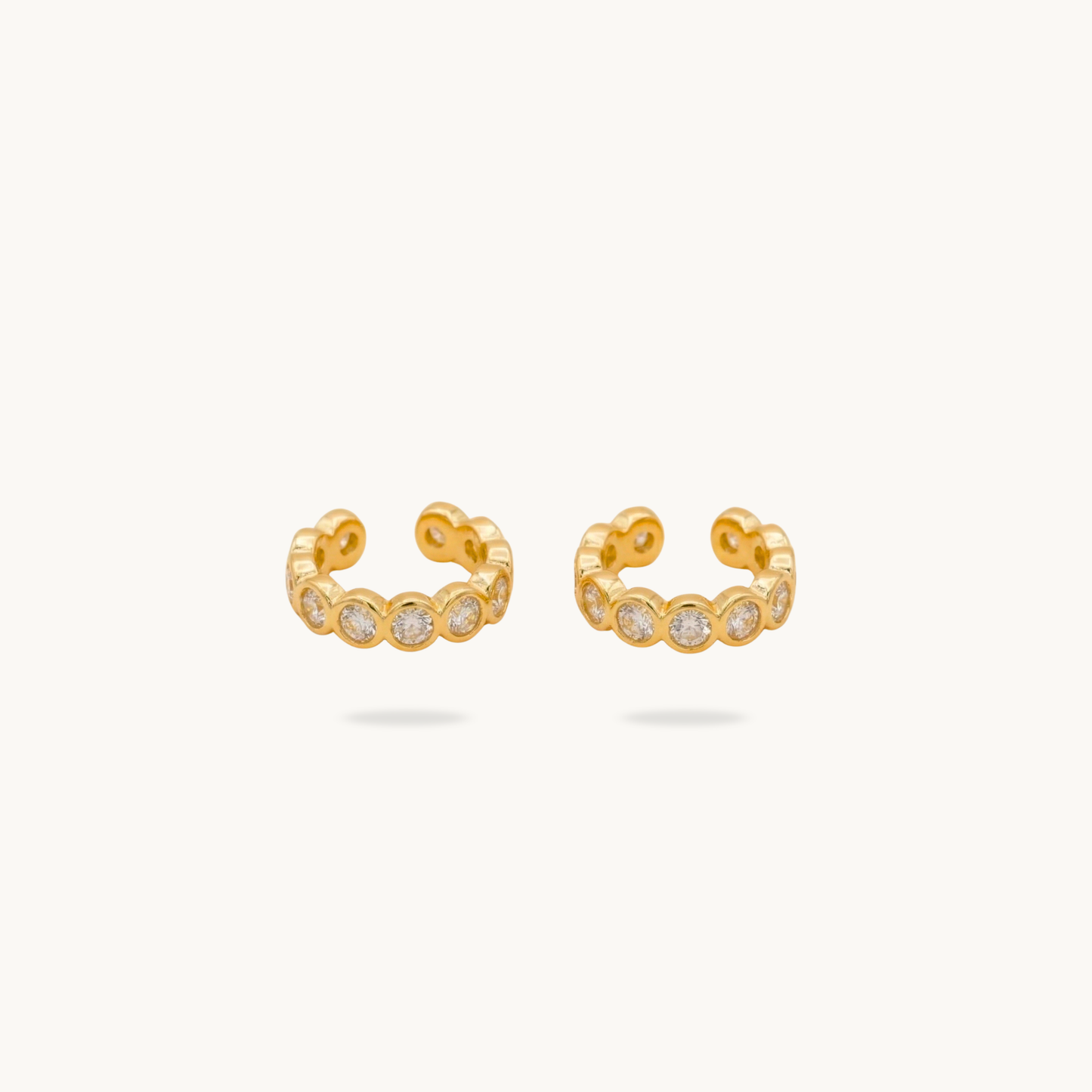 Diamond Halo Ear Cuff - 18K Gold Plated