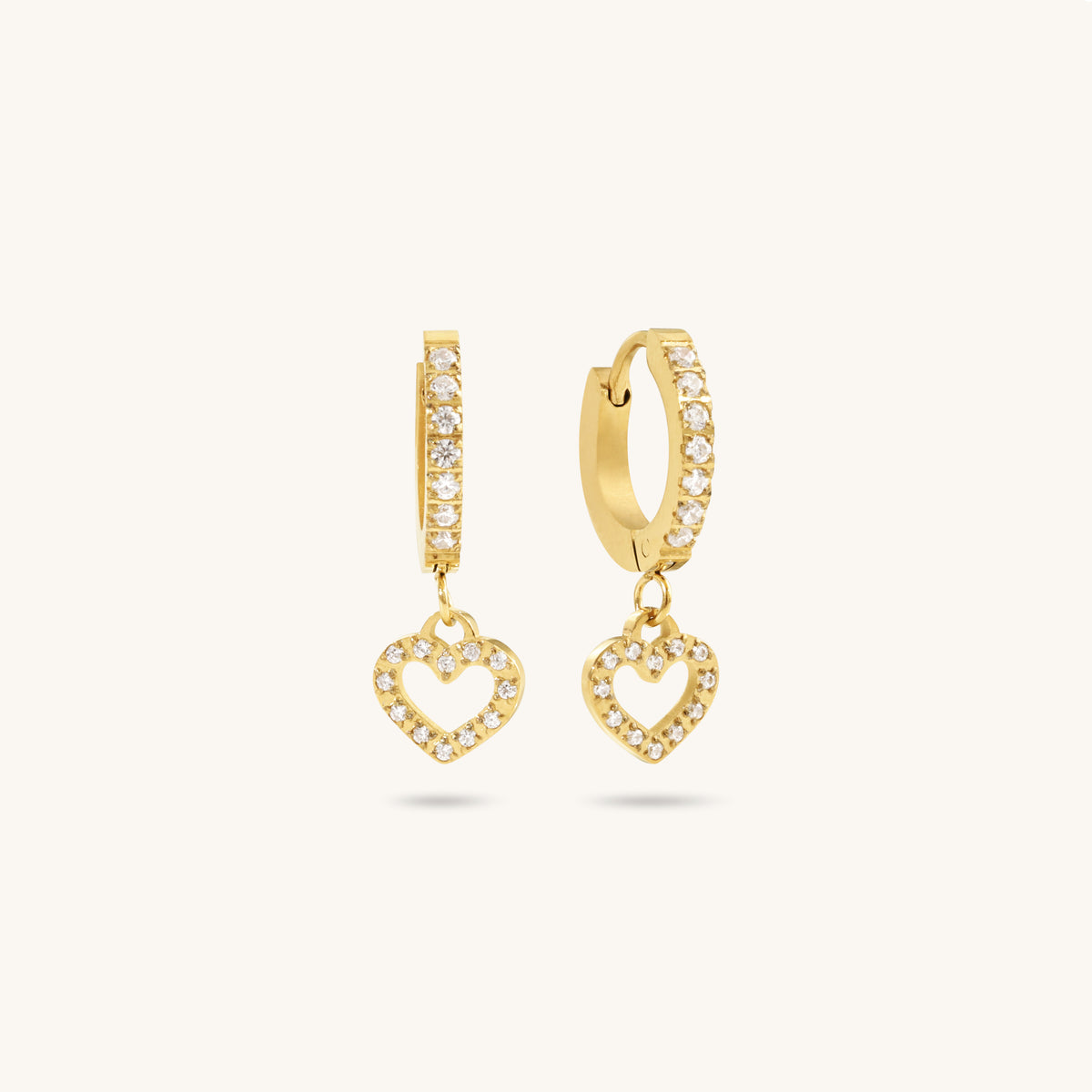 Heart Huggies - 18K Gold Plated image 1