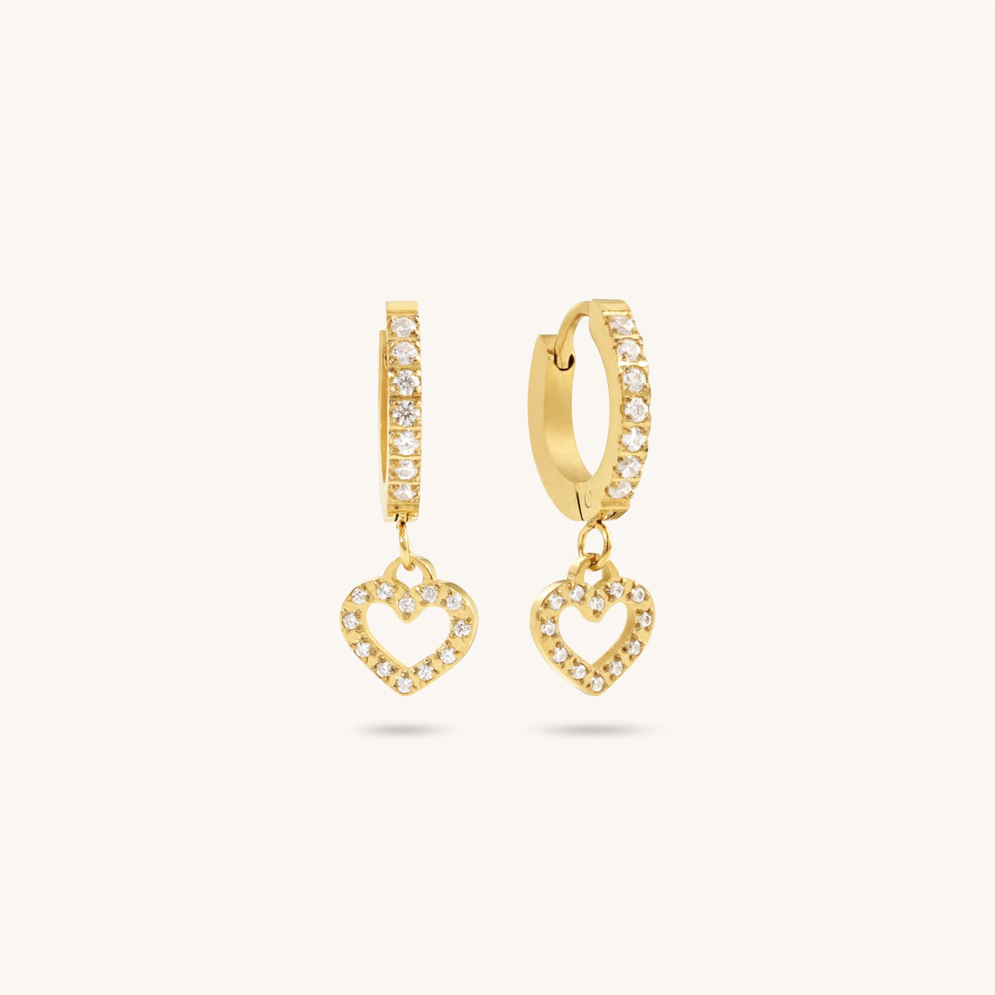 Heart Huggies - 18K Gold Plated