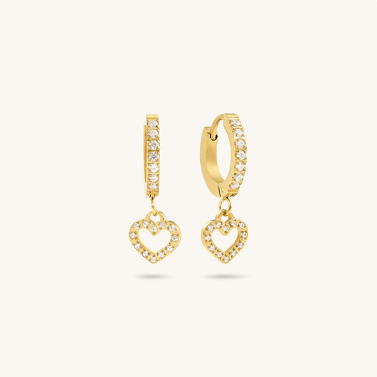 Heart Huggies - 18K Gold Plated