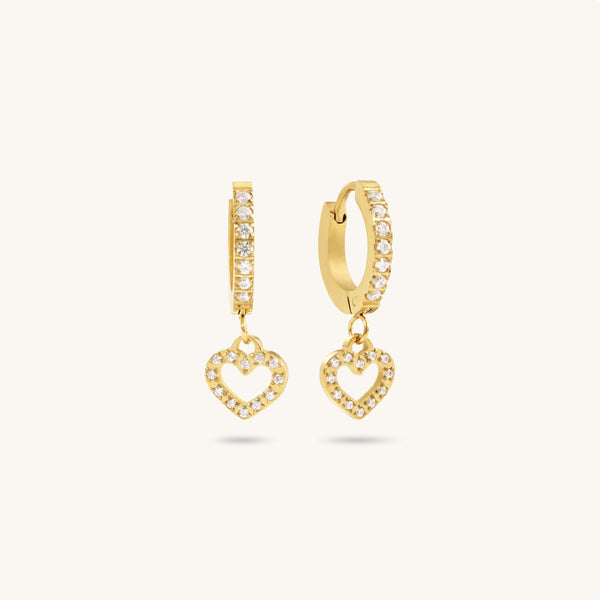 Heart Huggies - 18K Gold Plated