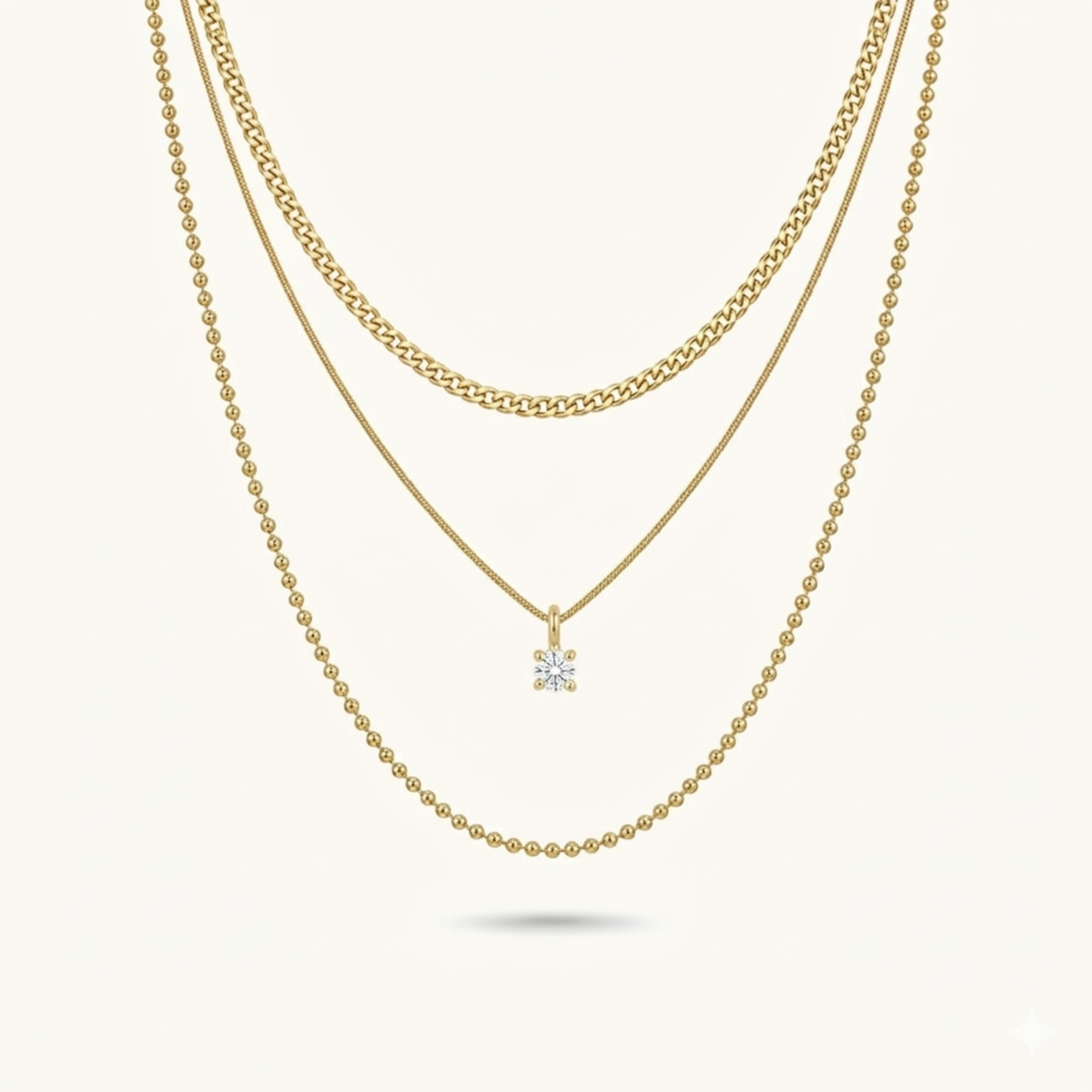 Riley Stack Necklace - 18K Gold Plated image 1