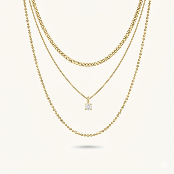Riley Stack Necklace - 18K Gold Plated
