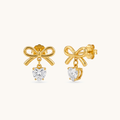 Tied Heart Studs - 18K Gold Plated