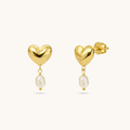 Vienna Heart Earrings - 18K Gold Plated