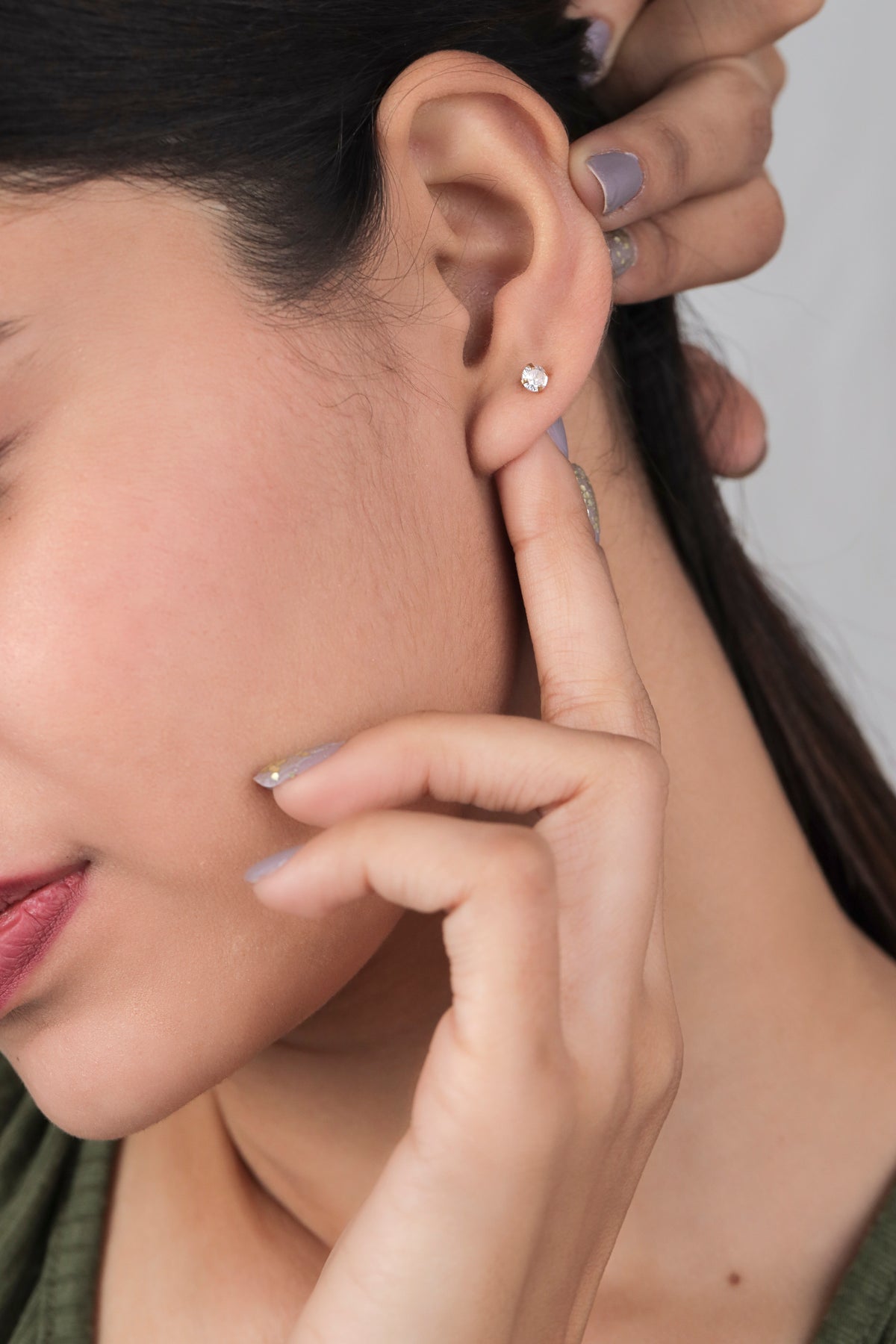 2mm Diamond Studs- 18K Gold Plated image 4