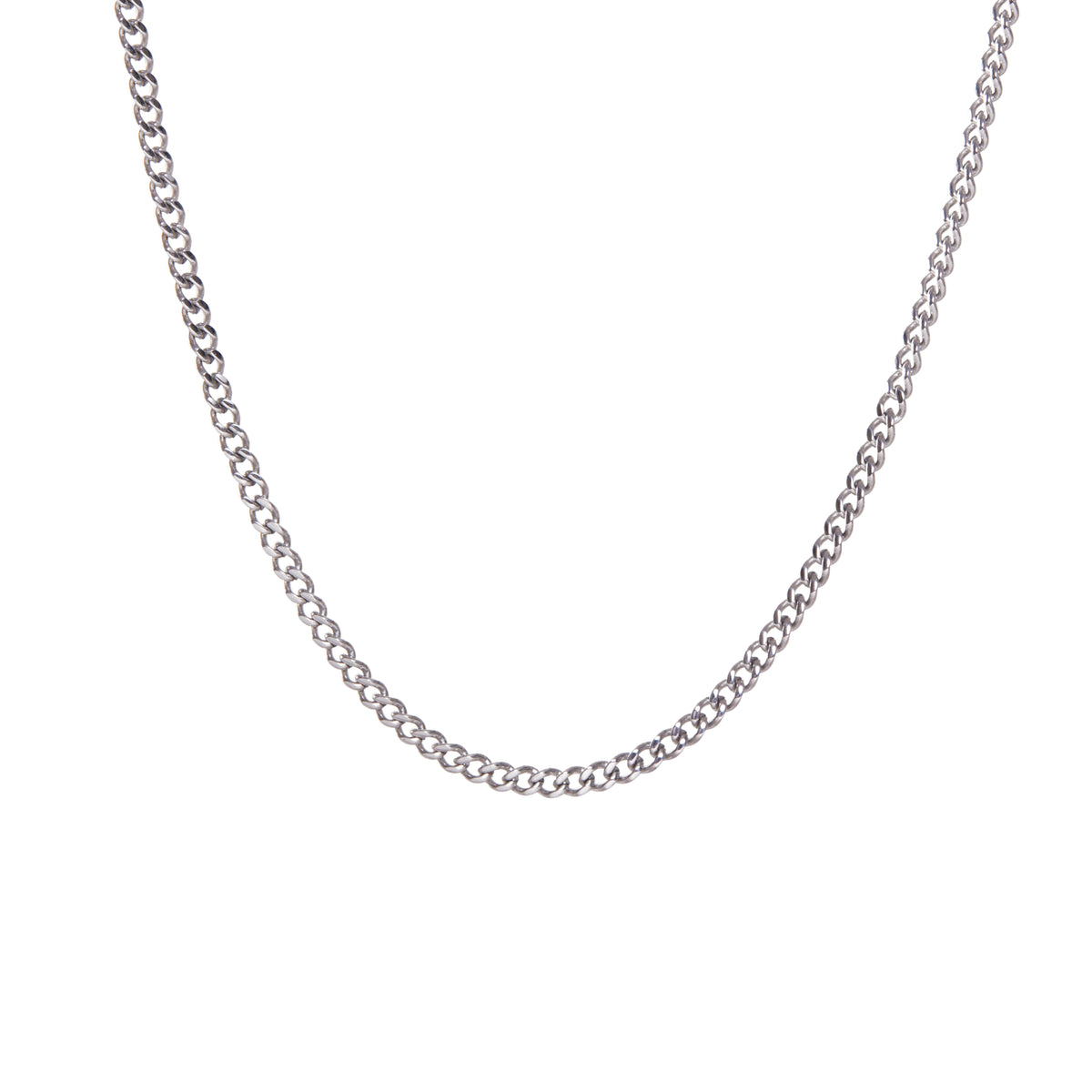 3mm Silver Cuban Chain Necklace image 1